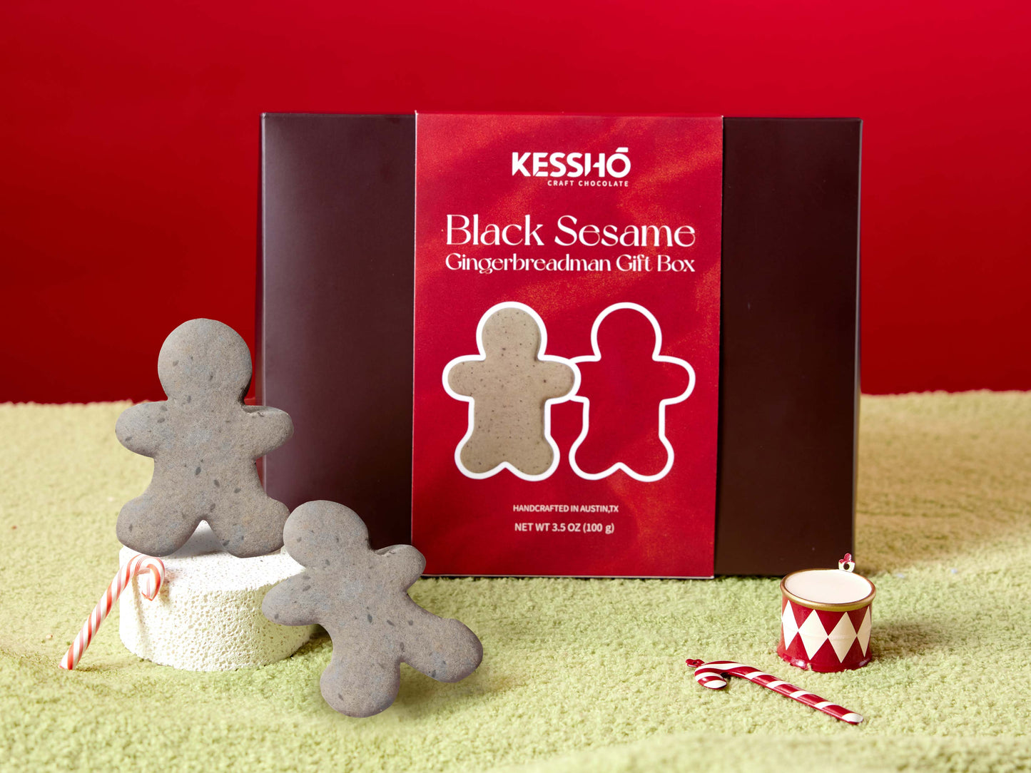 Black Sesame Gingerbreadman Christmas Gift Box – 4-Pack