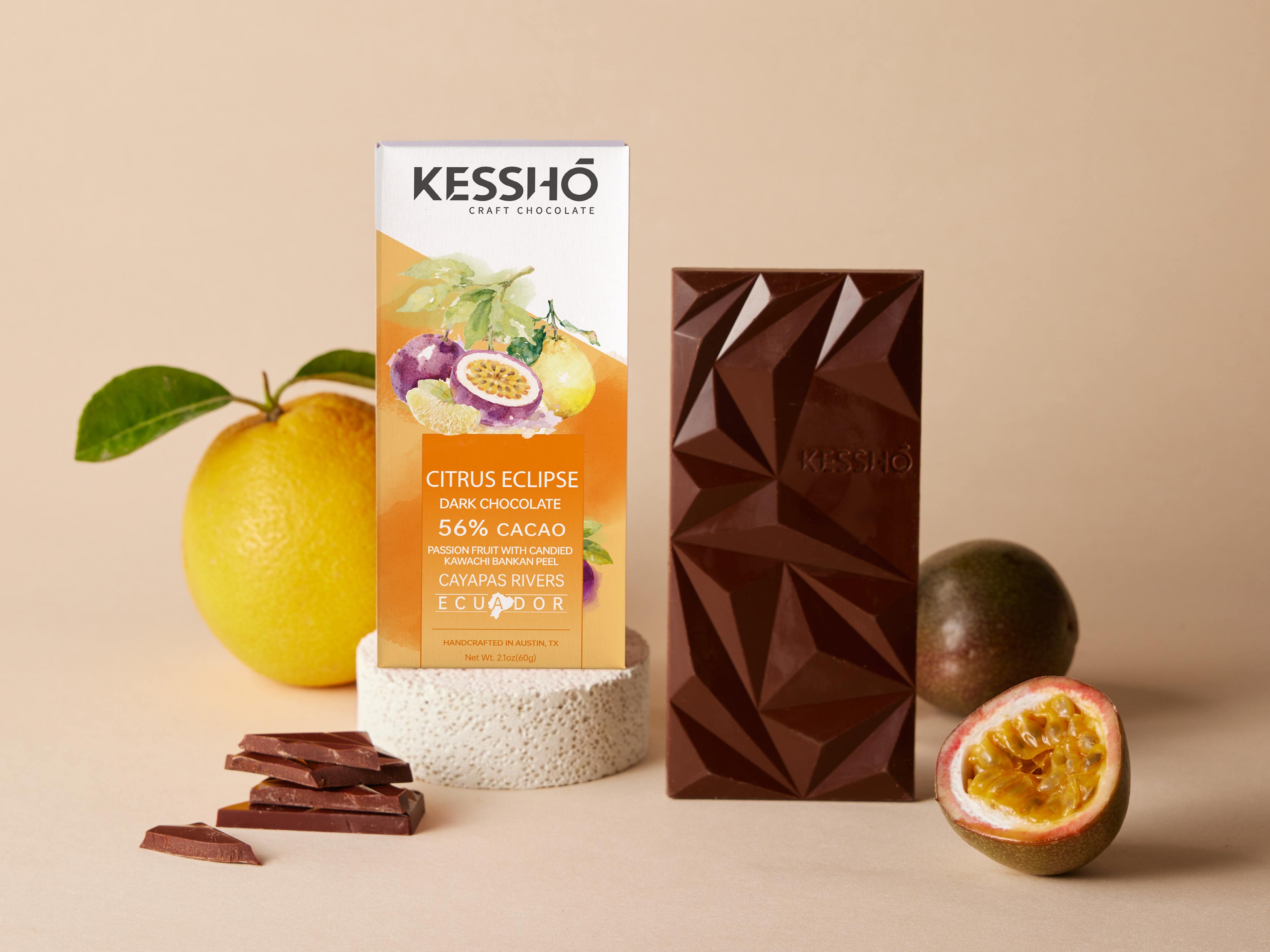 Citrus Eclipse 56% Dark Chocolate Bar – Single Origin