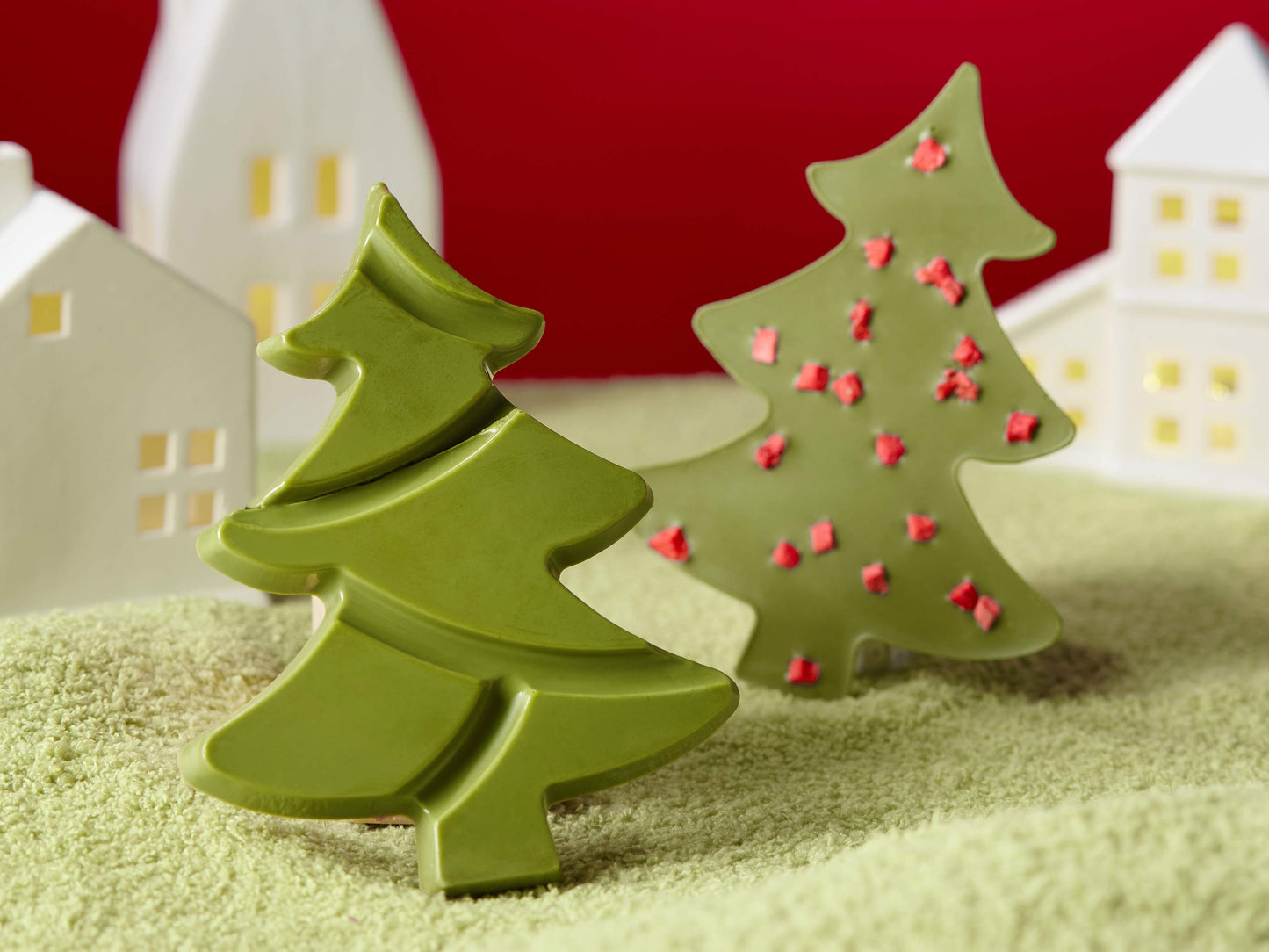 Strawberry Ceremonial Matcha White Chocolate Christmas Tree — Holiday Chocolate Gift