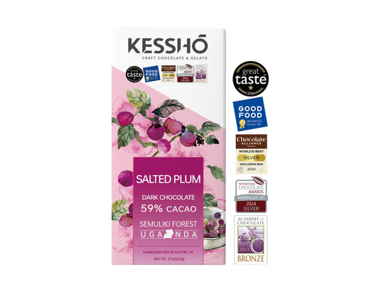 Salted Plum 59% Dark Chocolate Bar – Single Origin