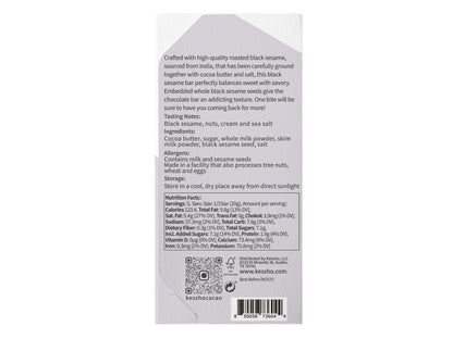 Black Sesame White Chocolate Bar