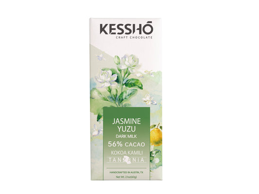Jasmine Yuzu 56% Dark Milk Chocolate Bar – Single Origin (Ships Starting 3/2)