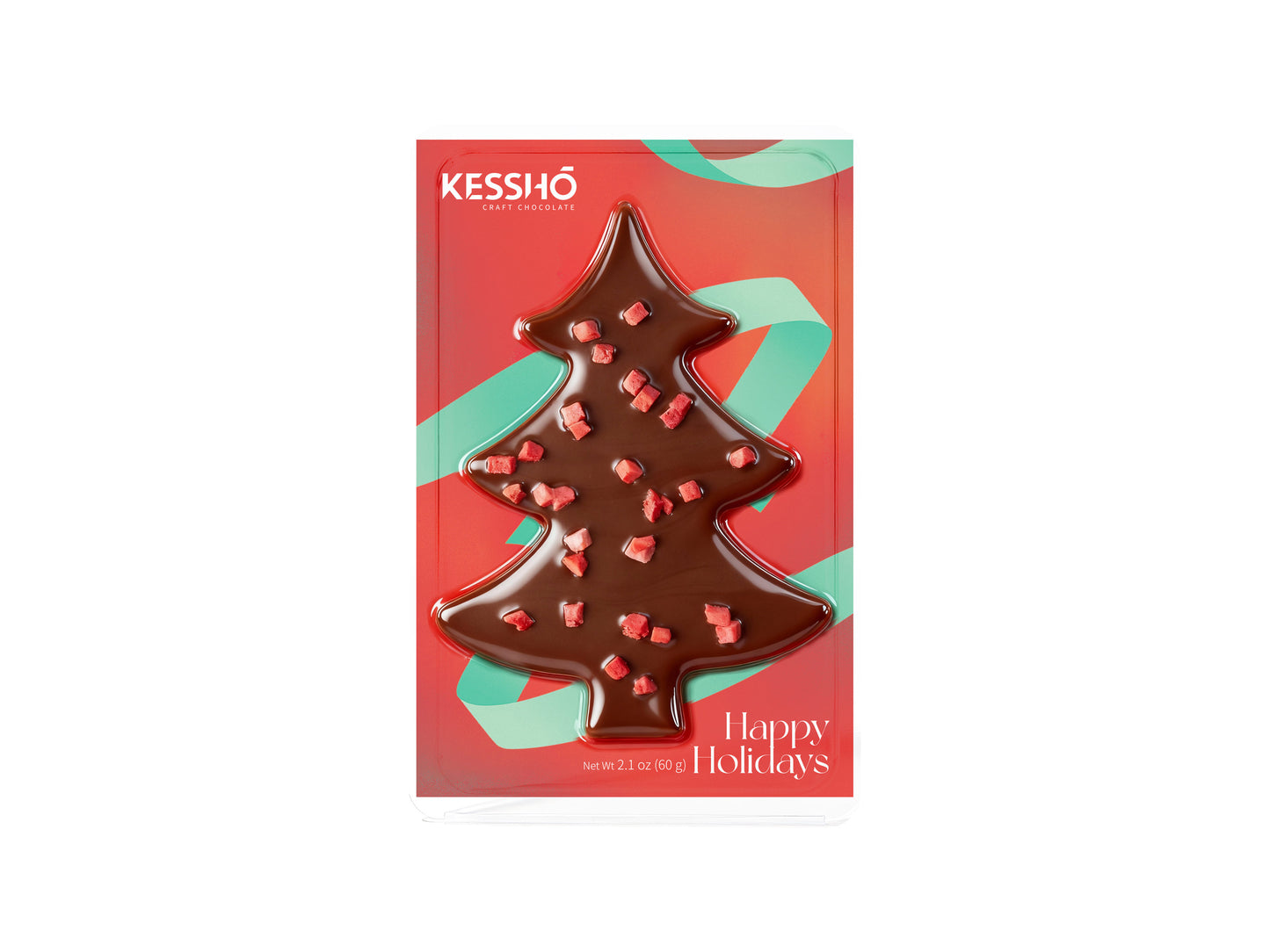 Strawberry Boba Tea Milk Chocolate Christmas Tree — Holiday Chocolate Gift