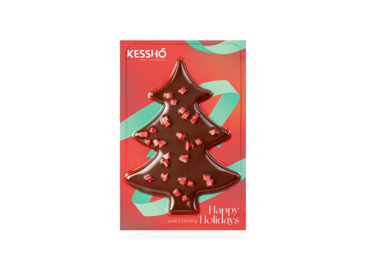 Strawberry Boba Tea Milk Chocolate Christmas Tree — Holiday Chocolate Gift