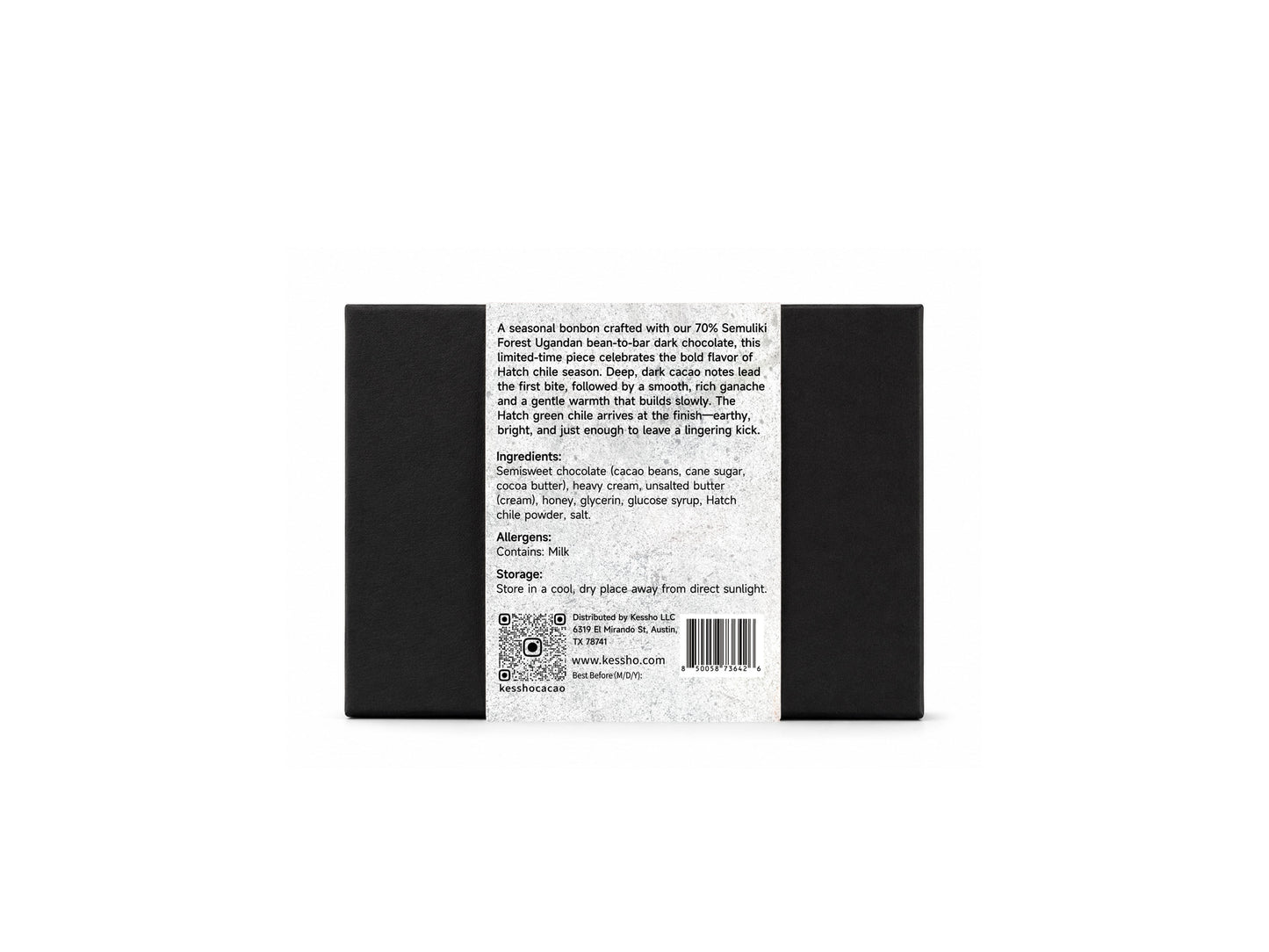 Kesshō Hatch Chile Chocolate Bonbons – 6-Piece Box