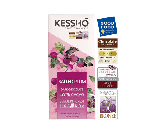 Salted Plum 59% Dark Chocolate Bar– Single Origin