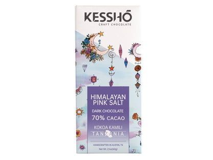 Himalayan Pink Salt 70% Dark Chocolate  Bar– Single Origin