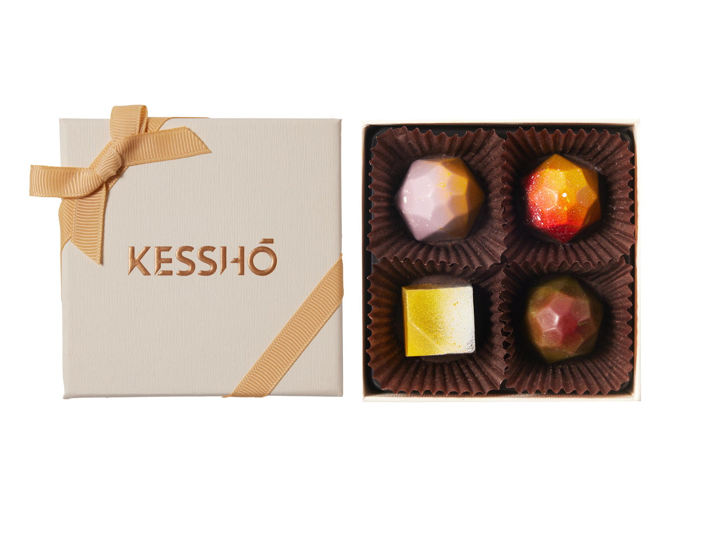 Kesshō Asian-Inspired Chocolate Bonbons – 4-Piece Gift Box