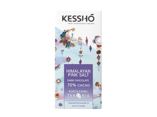 Himalayan Pink Salt 70% Dark Chocolate Bar – Single Origin