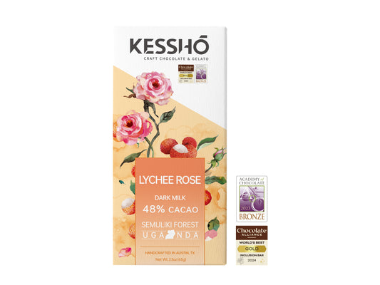 Lychee Rose 48% Dark Milk Chocolate Bar – Single Origin