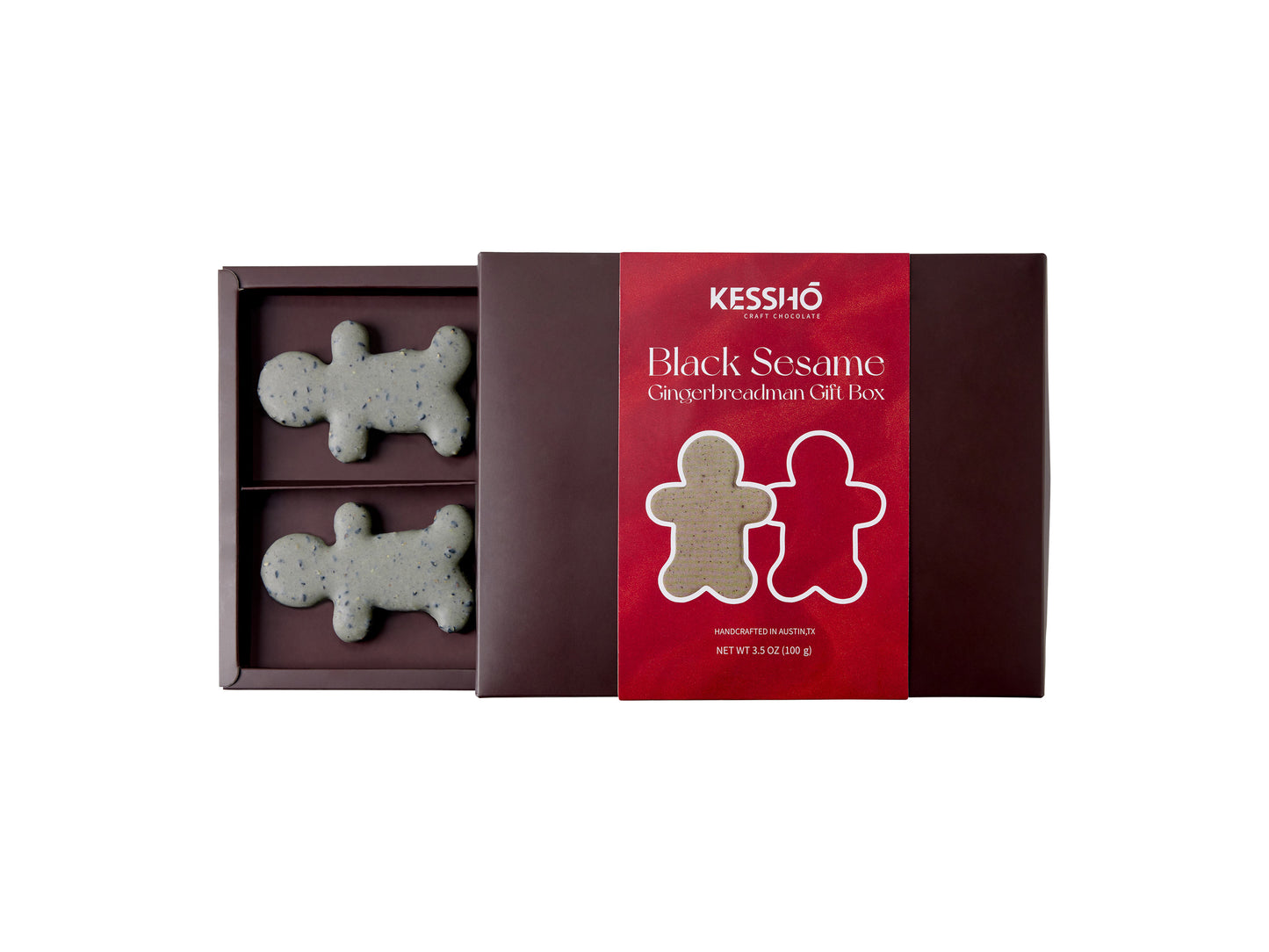 Black Sesame Gingerbreadman Christmas Gift Box – 4-Pack