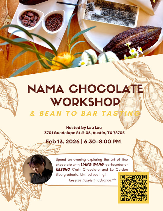 Nama Chocolate Workshop + Bean-to-Bar Tasting Night (Austin) — Feb 13, 2026